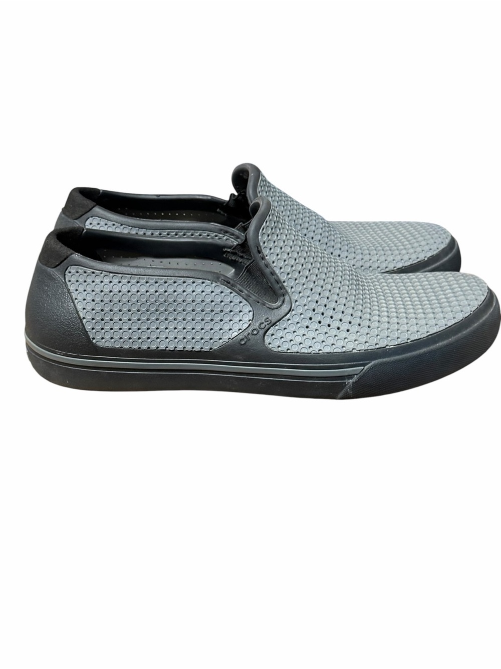 Crocs Shoes Men’s 8 Citilane Roka Slip on Lightweight Gray Black